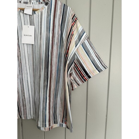 NWT Kowtow Library Tee L Large Short Sleeves Oversized Crew neck Library Stripe - Picture 2 of 9